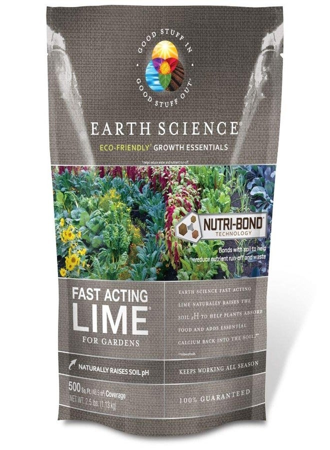 Earth Science Fast Acting Lime - Instantly Raise pH of Soil & Reduce Nutrient Runoff for Improved Growth & Color - Long Lasting Lawn Care with Calcium (2.5lb) - Image 1